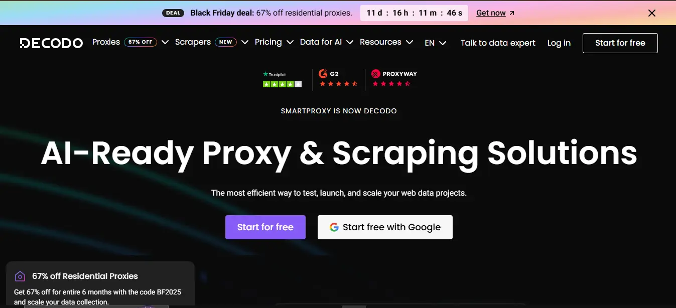 Decodo Dashboard Screenshot